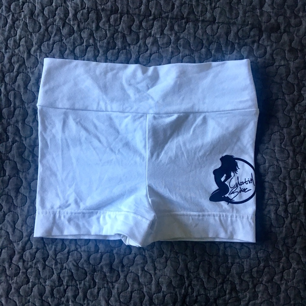 Celestial Bodiez White Graphic BootyScrunch Shorts